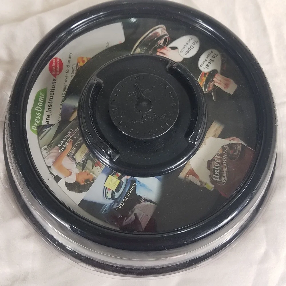 Press Domed Sealer Lid Universal Black Vacuum New Airtight Pump Day Dial 10in